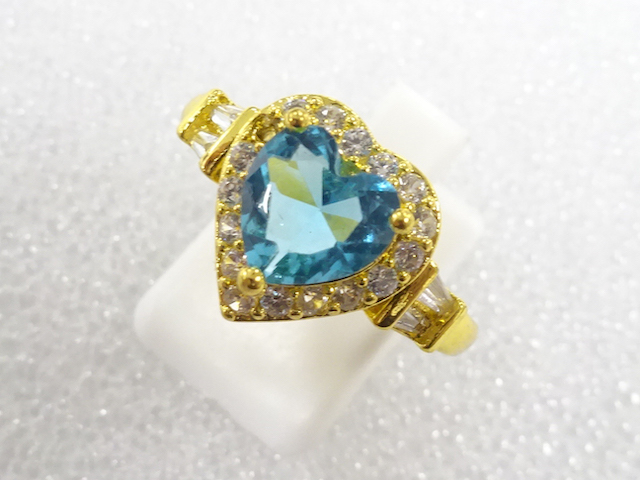 JAPANESE KIMONO / ANTIQUE COLORED STONE RING (SIZE 21)